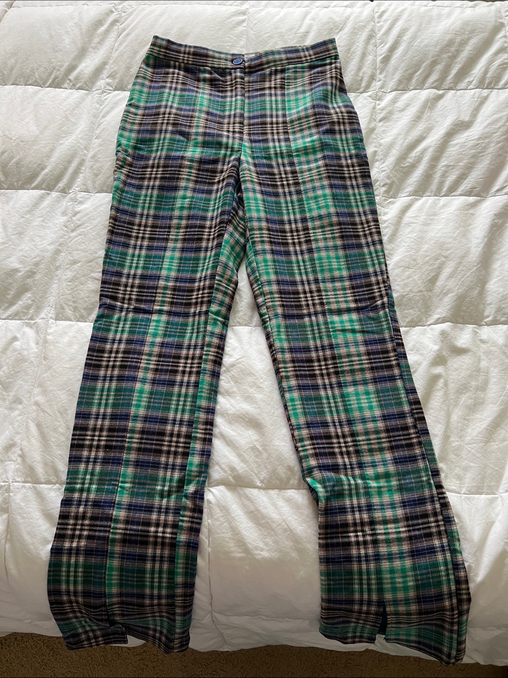 Urban Outfitters Green & Blue Plaid Casual Pants